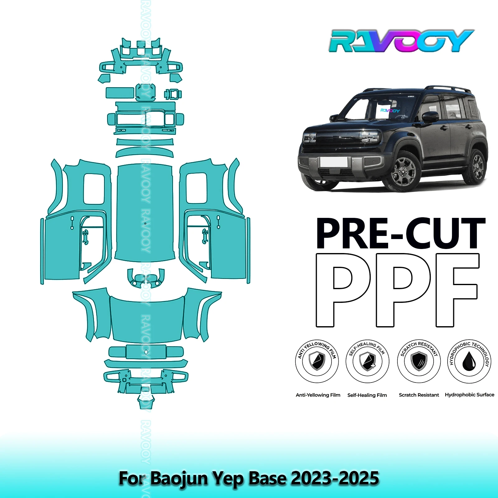 

Full Vehicle Clear Bra Precut PPF Paint Protection Film For Baojun Yep Base 2023-2025