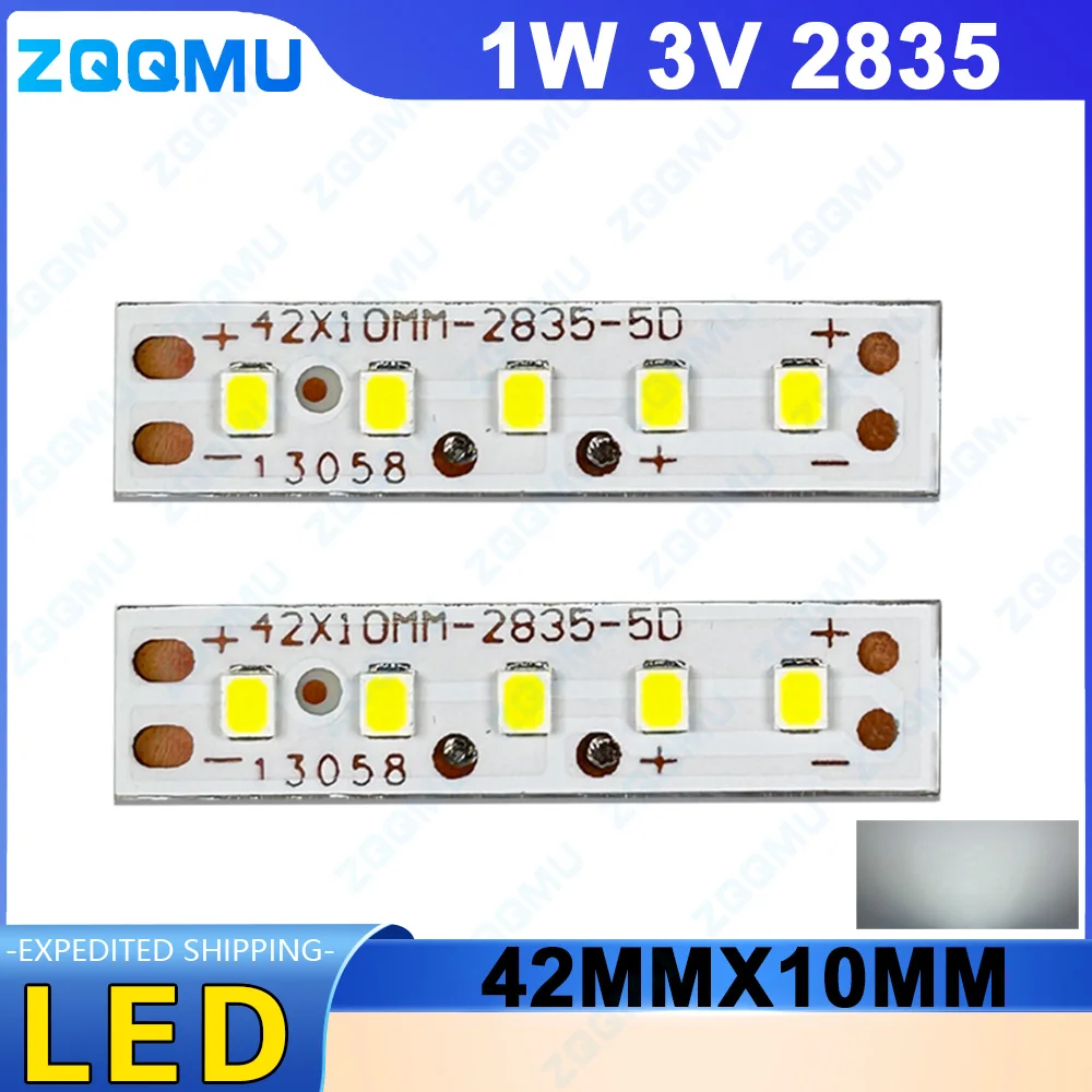 

LED 1W long PCB Light Board 42MMx10MM Light Source Board 3V Light Board DIY Low Voltage Night Light White Light Source Board