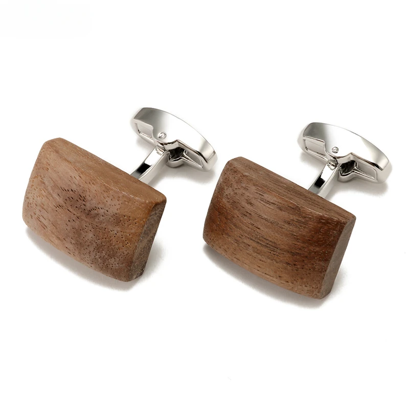 

High End French Cufflinks with Walnut Wood Cufflinks and High-quality Solid Wood Cufflinks