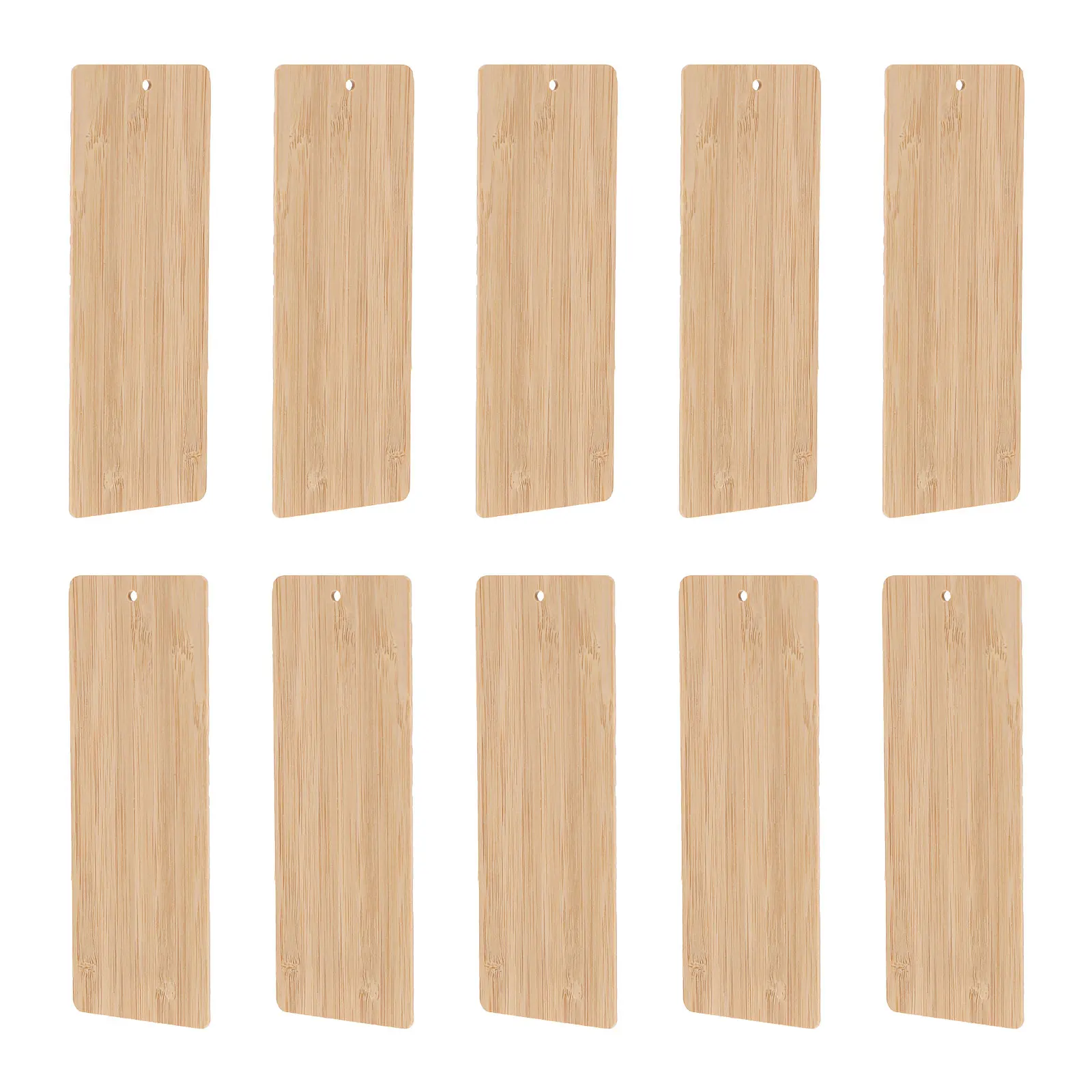 

10 Pcs Bamboo Bookmark Material 14cmx5cm DIY Blank Bookmarks Smooth Edge Round Corner Craft Decor Plain Surface Paint Stain