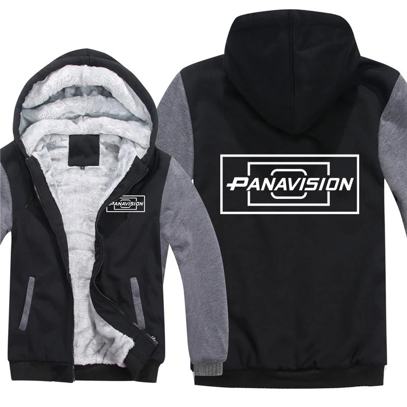 Panavision Hoodies Men Coat Winter Warm Fleece Panavision Sweatshirts Jacket Streetwear