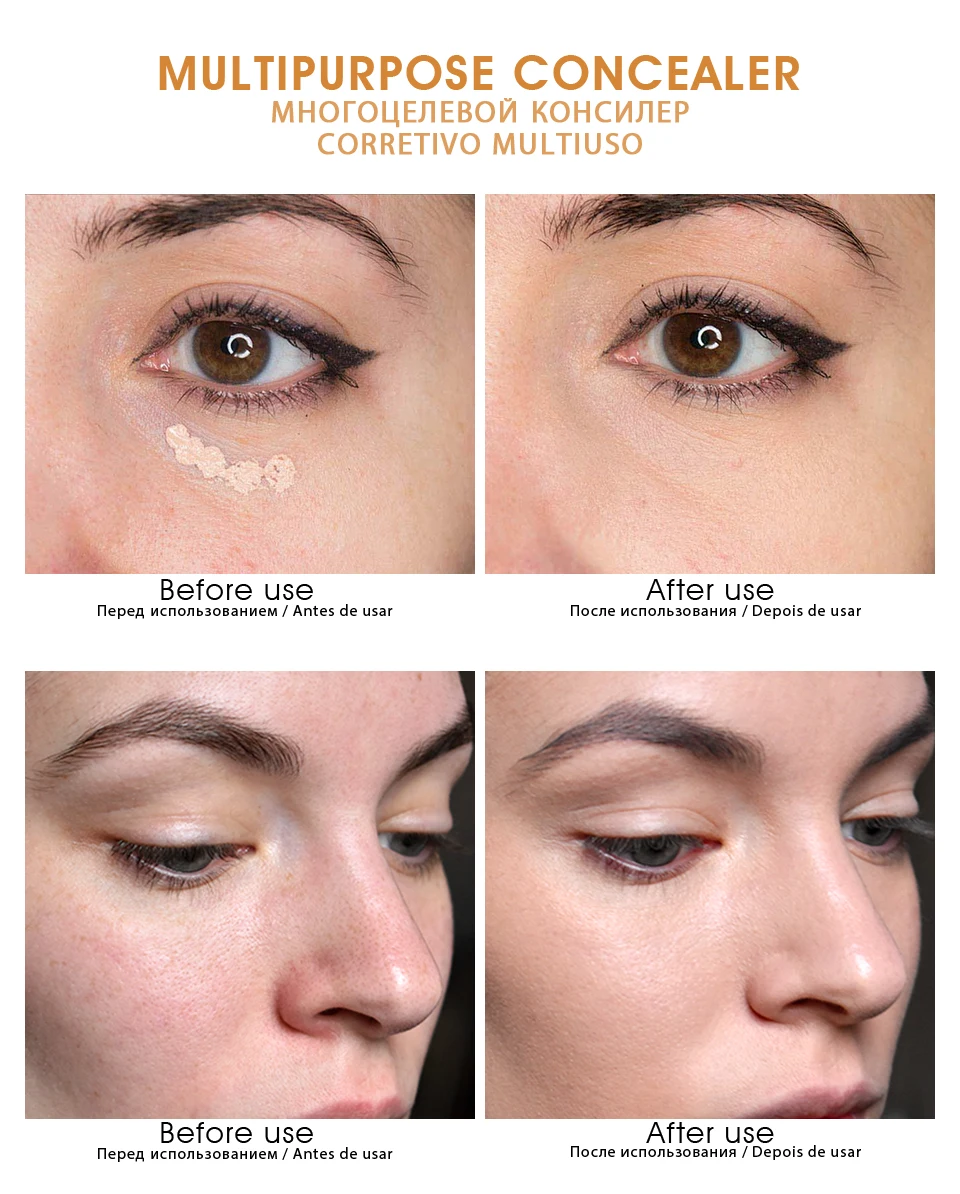 IMAGIC Eye Concealer & Base 6 Colors Full Coverage Suit for All Color Skin Face / Eye Makeup Liquid Concealer