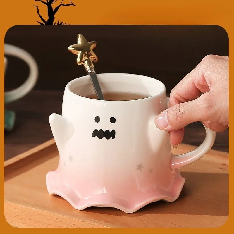 Kaffeetasse Keramiktasse Becher 300 ml Wassertasse Halloween Geschenk Festival Dekoration Getränk Cartoon Niedlich