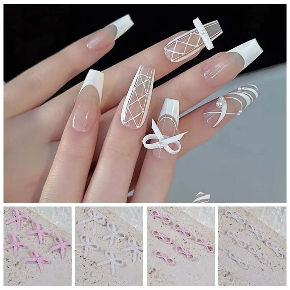 

5Pcs/set Ribbon Bows Nail Supplies Bowknot Nail Decorations Nail Art Charms Manicure Material Bow Nail Accessories