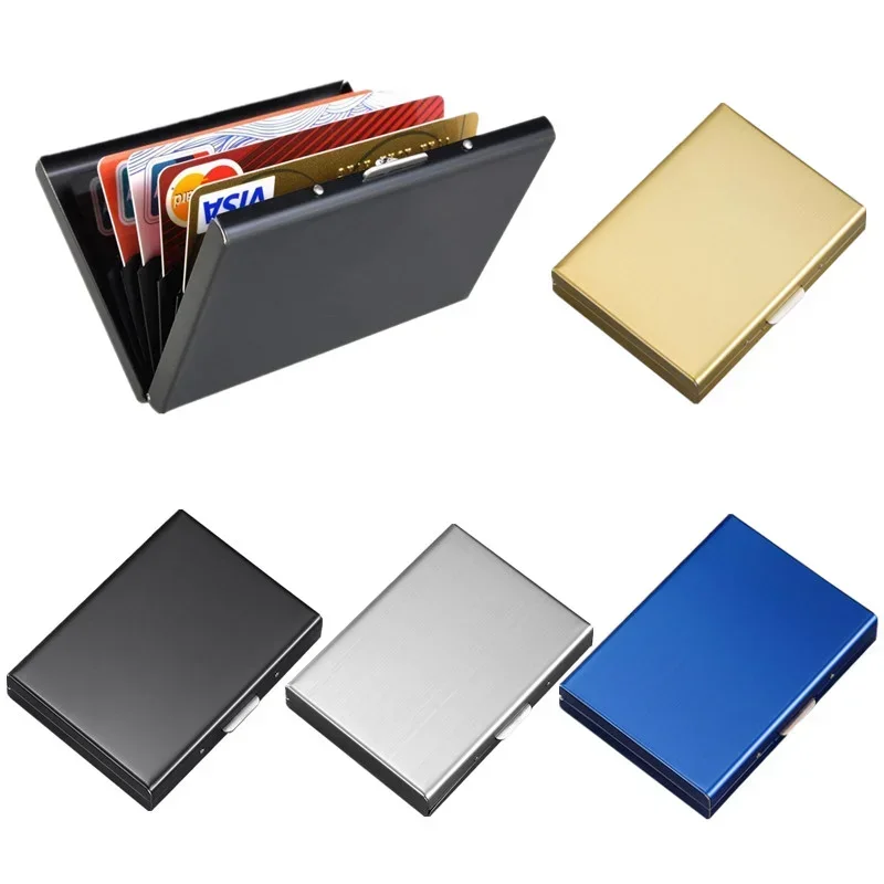 Multifunctional Stainless Steel Card Box for ID Credit Card Storage Organizer Metal Business Card Holder Box Bag Case Wallet