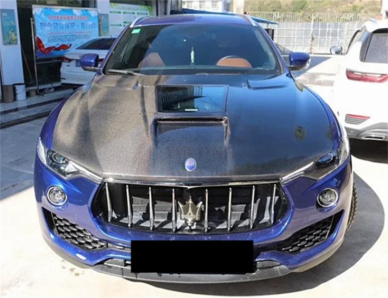 Real Carbon Fiber Transparent Front Bumper Engine Hood Bonnet Vent Cover Body Kits For Maserati Levante 2016-2022