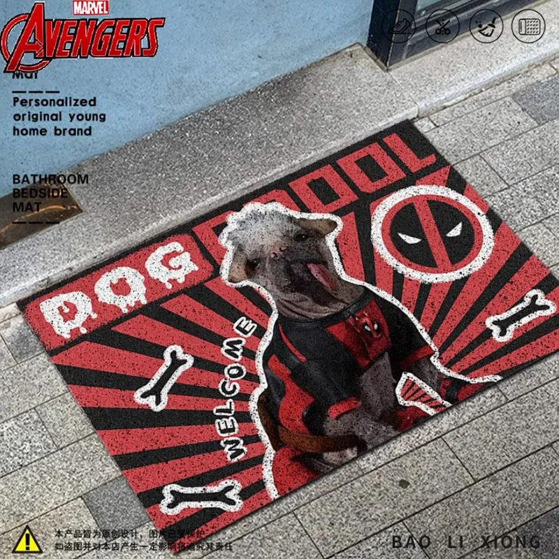 

Disney Movie Deadpool & Wolverine Surrounding Floor Mat Dogpool Entry Door Mat Stain-resistant No-wash No-maintenance Dog Rug