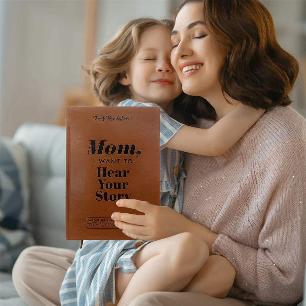 Mom I Want To Hear Your Story Leather Hardcover Ribbon Bookmark Mom Tell Me Your Life Story Journal Meaningful Memory Journal