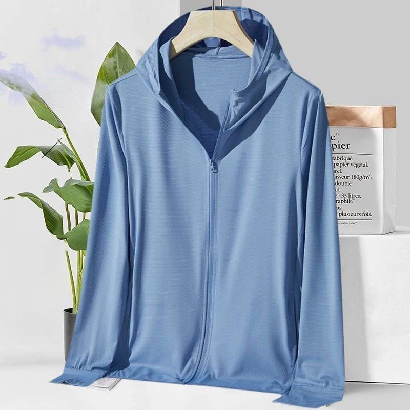 Ice Silk Mesh Sun Protection Clothing Unisex Summer Thin Versatile Slim Fit Plus Size Couple Lightweight Sun Protection Jacket