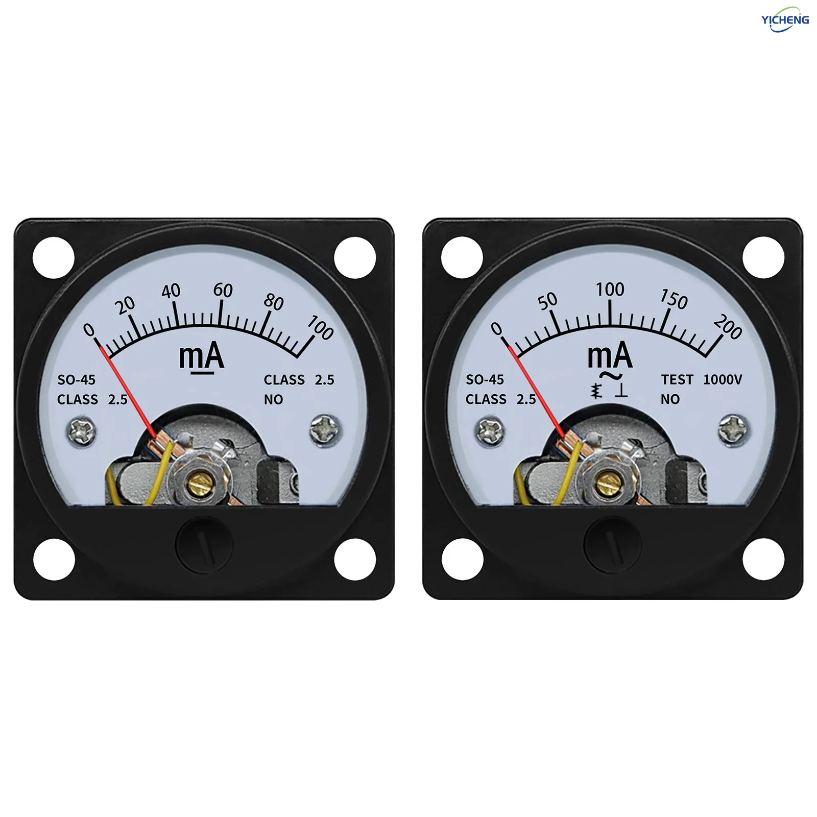 YICHENG DC/AC milliampere meter,ammeter,circular small current test 1MA2MA3MA5MA10MA30MA50MA100MA200MA500MA,Direct connection