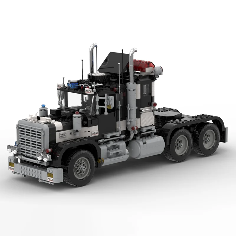

Конструктор MOC: Полицейский грузовик 5571, прицеп White Cat, городская инженерная машина, детская игрушка-модель, технологичные строительные блоки