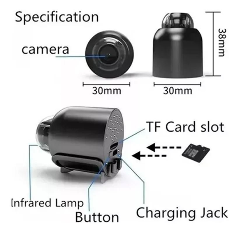 Minicámara FHD 1080P con WiFi, visión nocturna, detección de movimiento, videocámara de seguridad para el hogar, vigilancia, Monitor de bebé