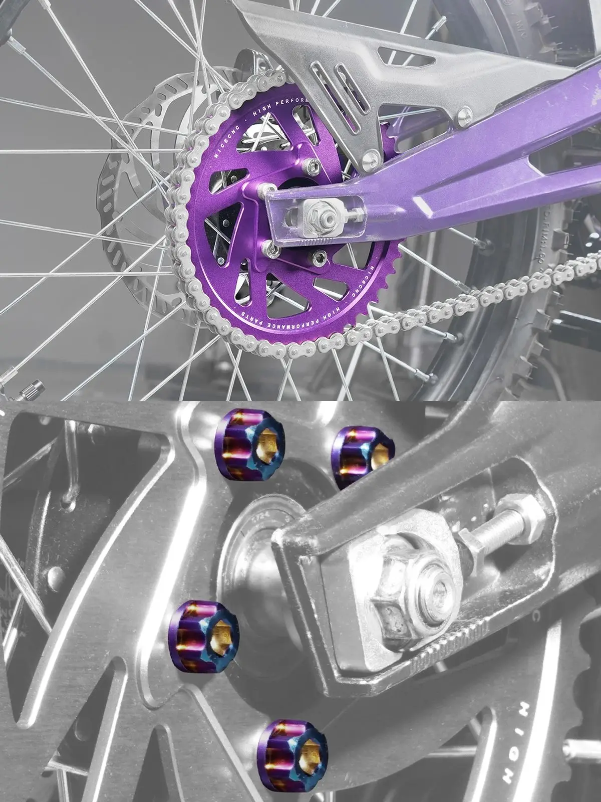 AliExpress NICECNC For Surron Light Bee X S L1E For Segway X160 X260 Motocross 48T Rear Sprocket & Rear Sprocket Bolts Electric Dirt Bike