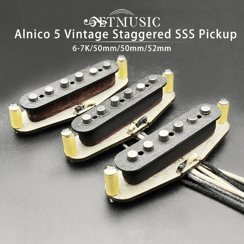 Alnico 5 Vintage Staggered ST Style SSS Electric Guitar Pickup Handmade SSS 50\'s Sound Style Electric Anico V Guitar Pickup