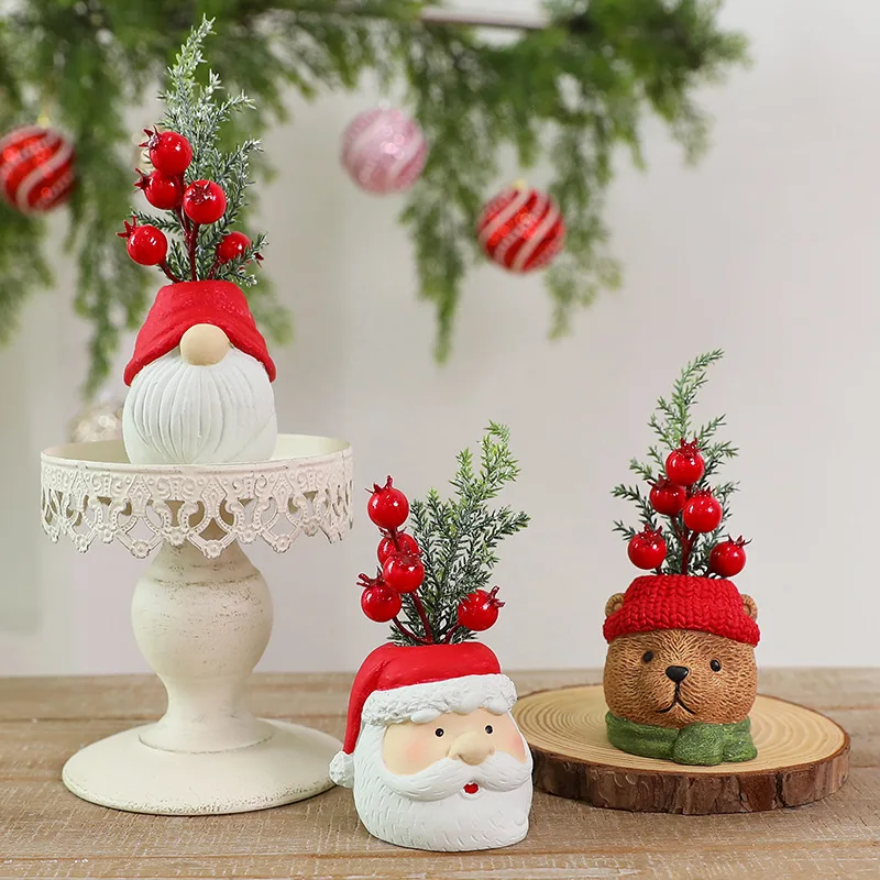 New Resin Handicrafts Christmas Gnome Dolls Santa Claus Snowmen Christmas Home Living Room Entrance Decorations Ornaments Gifts