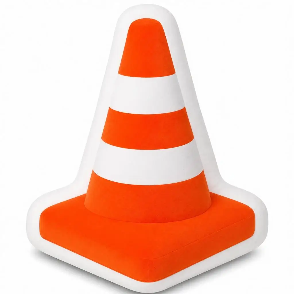 Traffic Cone Road Safety Construction Warning Transportation Plush Pillow Cushion Stuffed Throw Pillow Home Decor Gift Sofa Bed