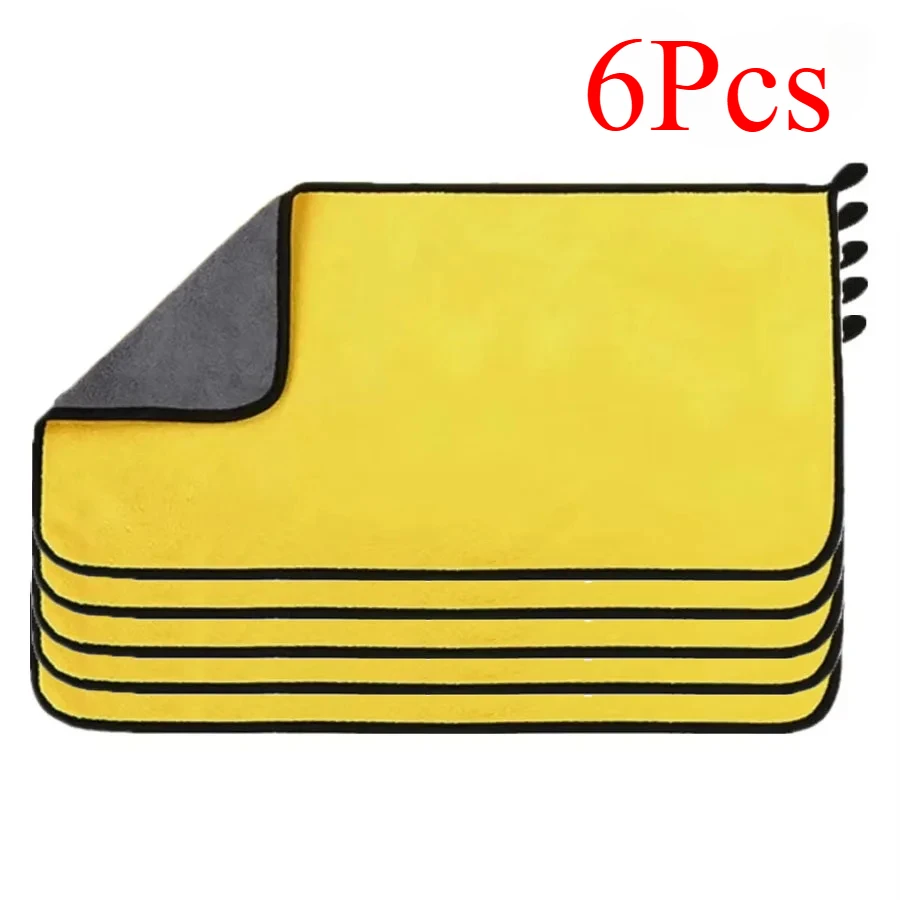 1/2/3/6/10pcs 30X60cm Microfiber Car Cleaning Handdoeken Zacht Sneldrogend voor Windows Spiegels Poetslappen Dubbellaags Washandje