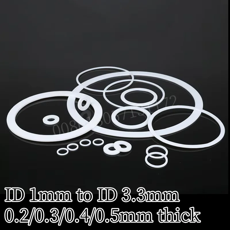 

Custom PTFE Washers,100 Pcs,ID1mm - ID3.3mm,Chemical Heat Resistant Shim,Low Friction Spacers,Non-stick Sealing Gasket for Valve