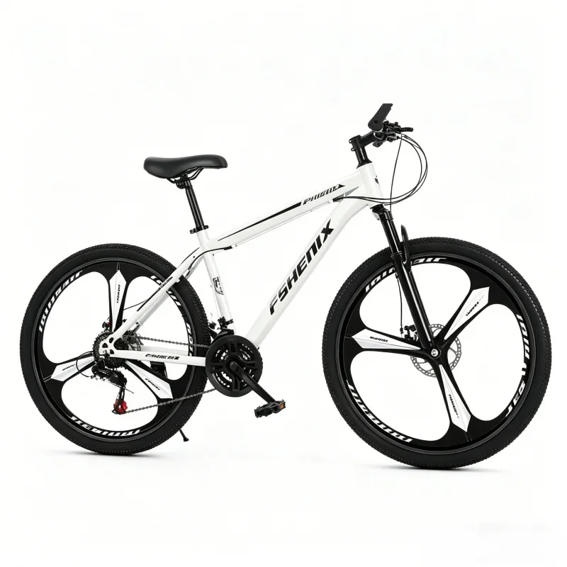 

Adult 21-Speed Mountain Bike 24/26 Inch Shock Absorbing Snow White Off-Road Commuter Bicycle with Integrated Wheels for Men & W