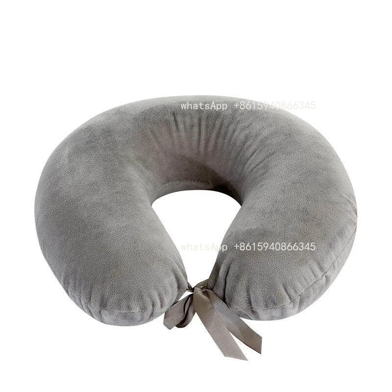 Natural Latex U-Shaped Pillow Portable Travel Neck Pillow Cervical Support Cushion for Airplane Office Nap
