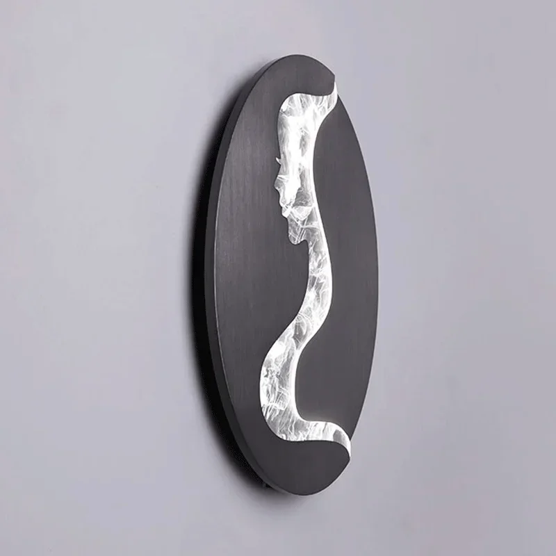 Lámpara de pared de modelado de cara de chica abstracta de diseñador, candelabro de decoración de cabecera de Arte de lujo con personalidad, iluminación LED para sala de estar y dormitorio