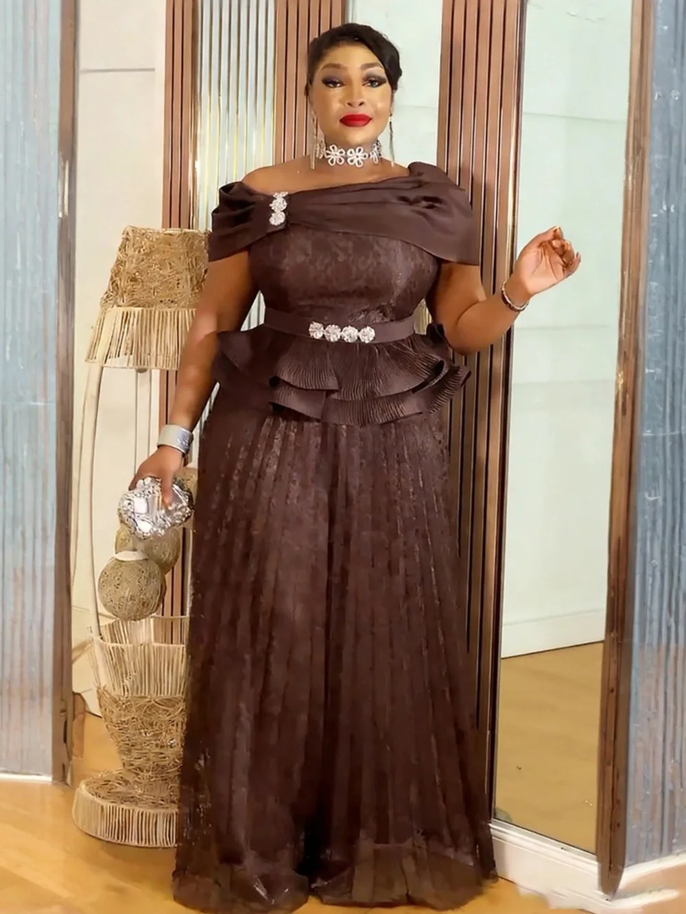 

African Party Dresses for Women Elegant Turkey Muslim Maxi Dress Plus Size Dashiki Ankara Lace Wedding Evening Gowns 2026 New