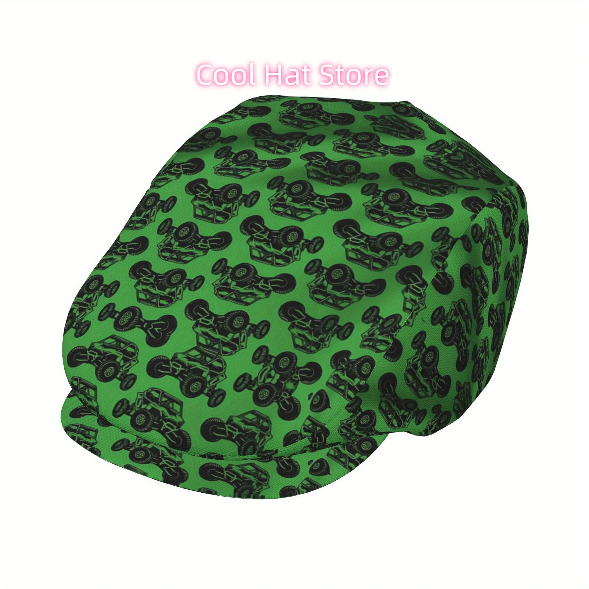 Full-width printing Cross country elves are raging in the green fields Men and Women Flat Cap Adjustable Newsboy Cap Beret Ivy C