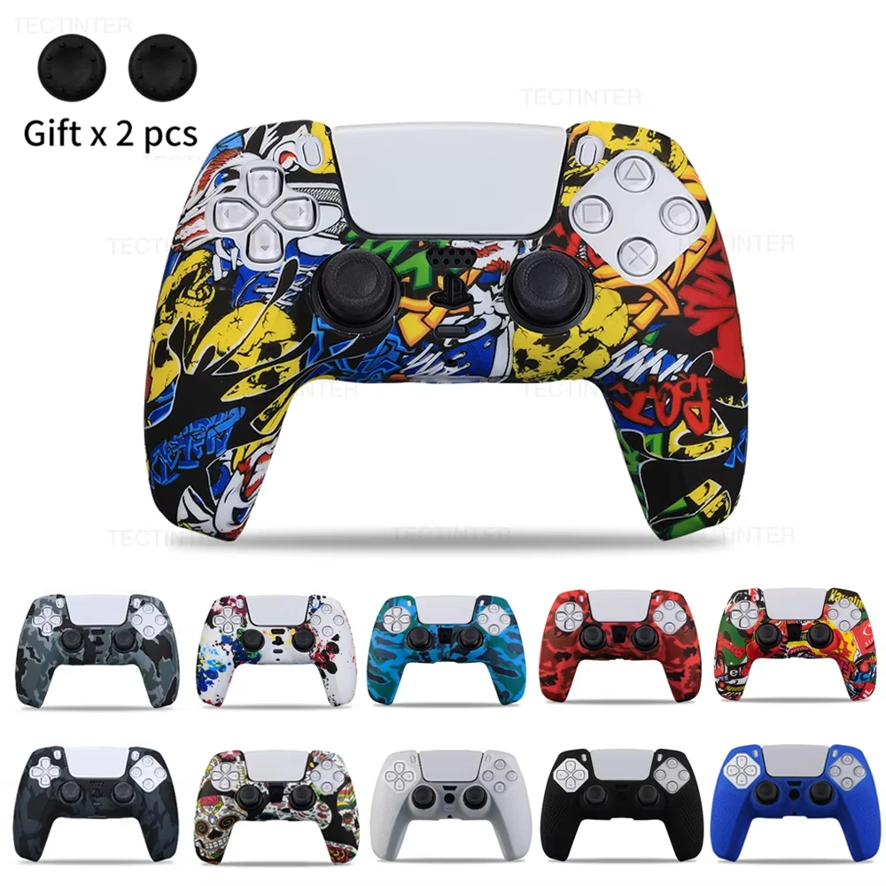 Soft Silicone Rubber Case For PS5 Controller Protection Case Thumb Grips Caps Cover For PlayStation 5 PS5 Gamepad Accessories