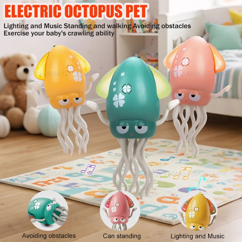 

Electronic Dancing Squid Toys with Light&Music Funny Induction Flat Squid Toddler Interactive Development Education Time Gifts