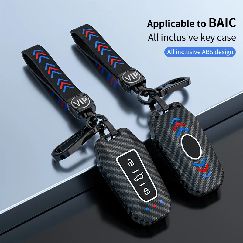 1PCS 3Buttons ABS Car Key Flip Cover Case Fod for Beijing Car Keyless Smart Remote Key Shell Keychain Car Protector Accessories