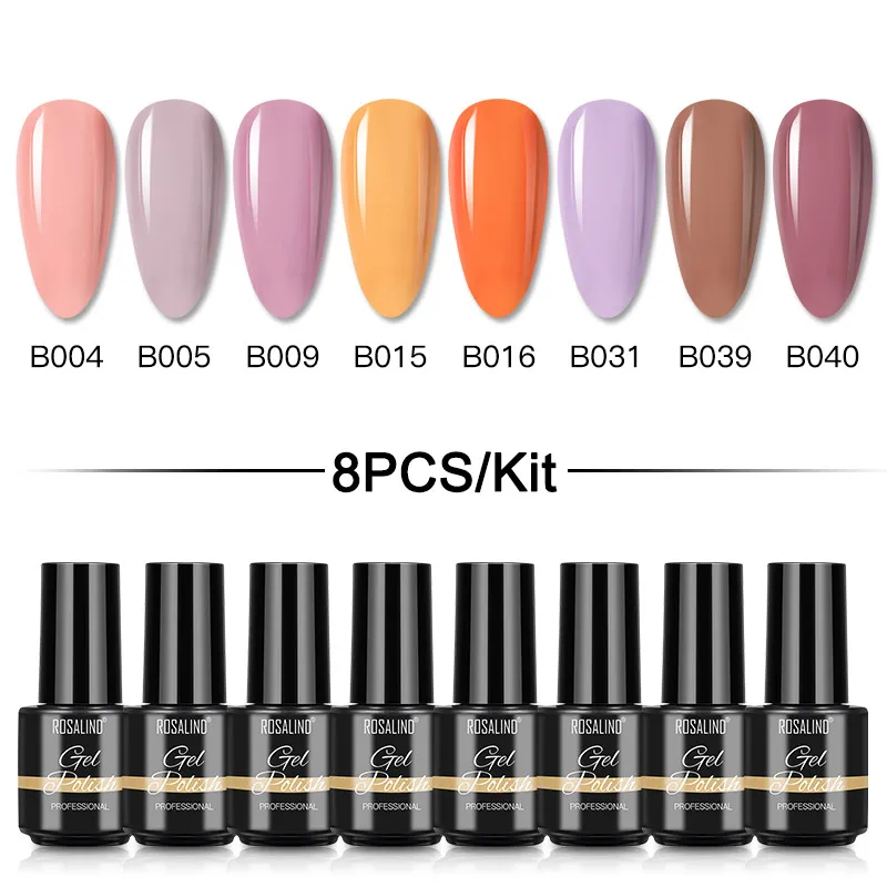 

ROSALIND Gel Nail Polish Series Colorful Hybrid Gel Polish for Manicure Soak Off Base Top need LED Lamp Nail Art Nails Gift Set