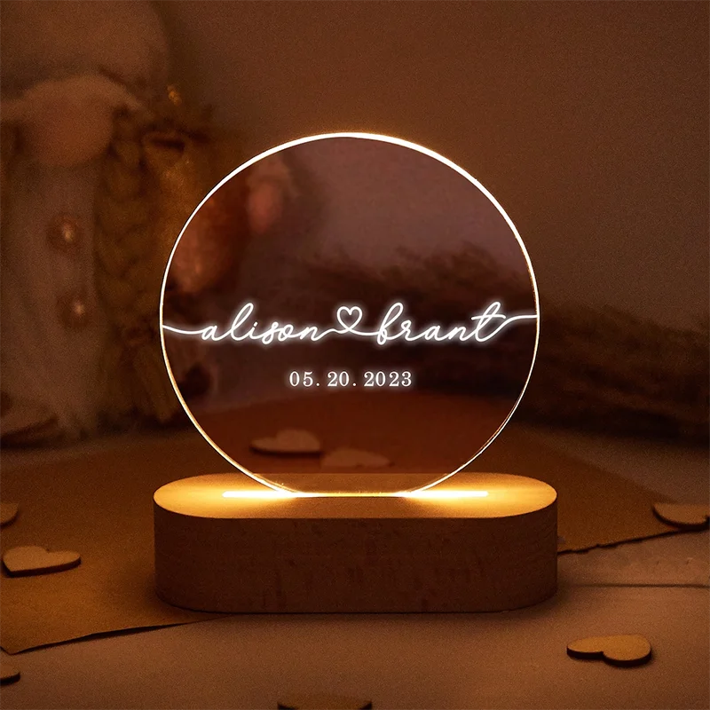 Base de lámpara inalámbrica con pilas AAA, luces Led cálidas y frías de colores para exhibición de placas de plexiglás acrílico