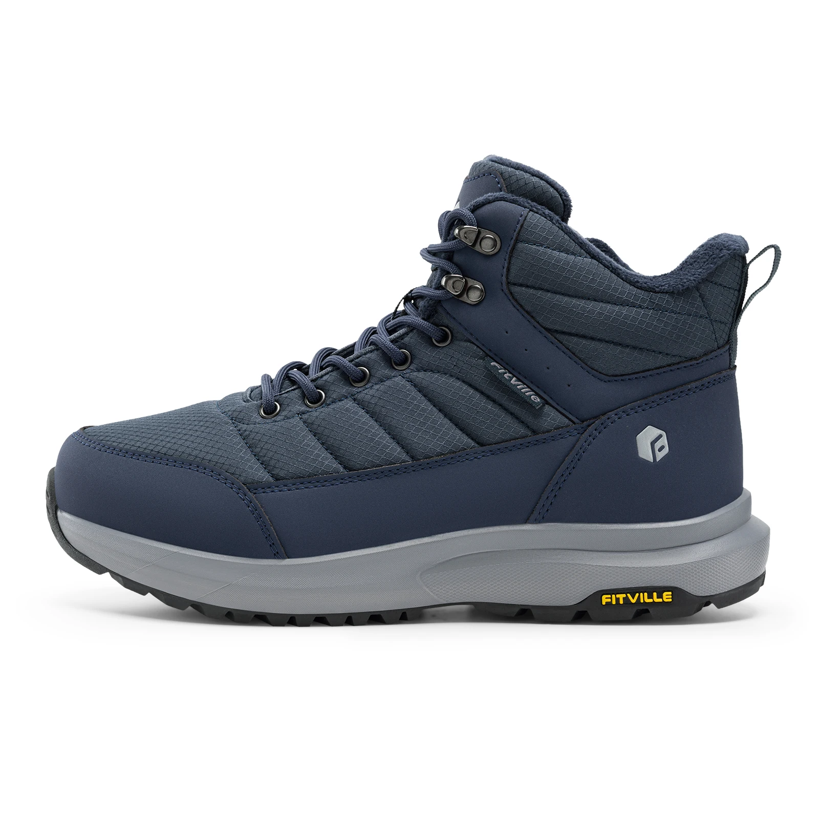 FitVille Snow Boots Men Wide Toe Box Autumn‑Winter Fur‑Lined Cold‑Resistant Warm Non‑Slip Outdoor Boots for Wide & Swollen Feet