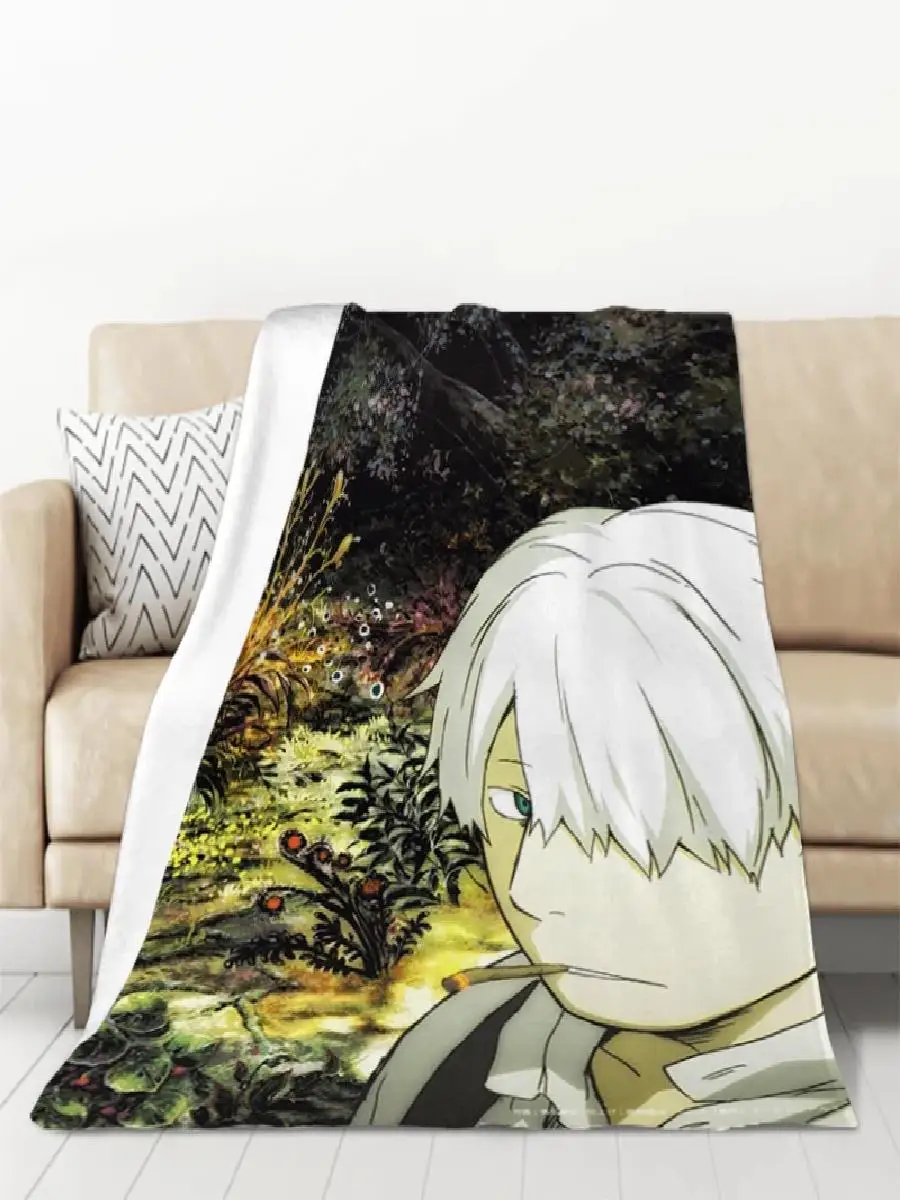 Mushishi Custom Throw Blanket Soft Microfiber Bedding Warm Decorative Fleece for Sofa Thick Childrens Cute Blankets
