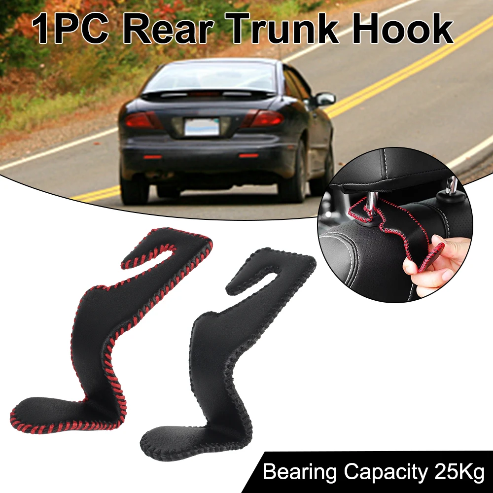 

Car Holder Back Seat Organizer Stand Rear Rack Hooks Storage PU Leather Wrap Covers Headrest Hanging Purses Auto Fasteners
