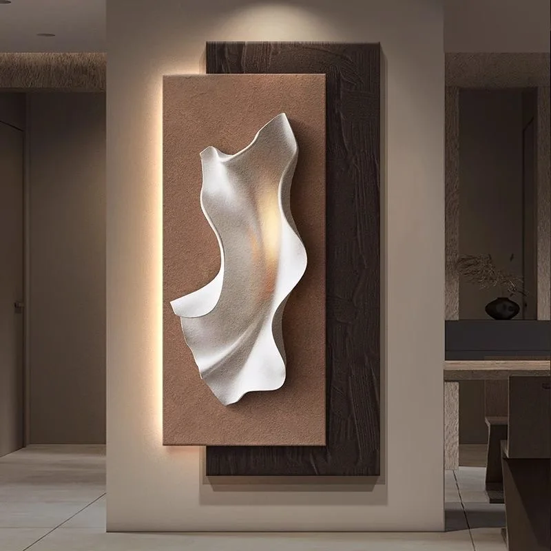 Modern Entrance Decoration Painting Corridor Hanging Painting Vertical Version Living Room Led Light Painting Wall Lamp Night