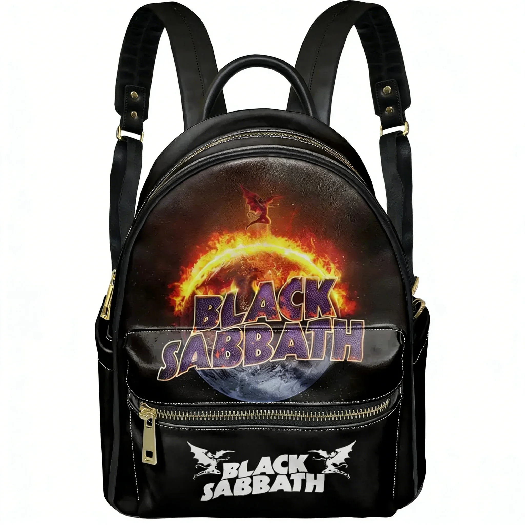 

Black Sabbath Rock Band Backpack Womens Men Personalized Double Shoulder Bag Business Travel Bookbag Rucksack Gift Daypack
