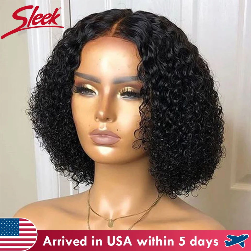 

Sleek Short Bob Human Hair Wigs For Women 100% Real Ready To Wear 13X6X1 Curly Bob Lace Front Wigs Brown Highlight Colroed Wigs