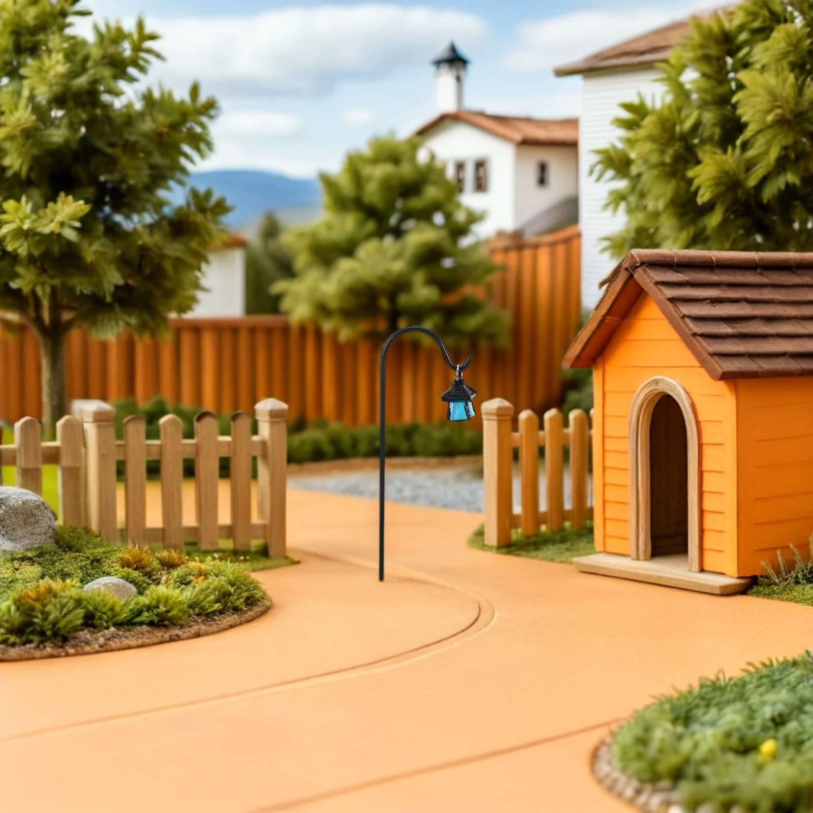 

12Pcs Glow in The Dark Garden Lantern Miniatures Vintage Shepherd Hook Fairy Garden Accessories Micro Landscape Ornament