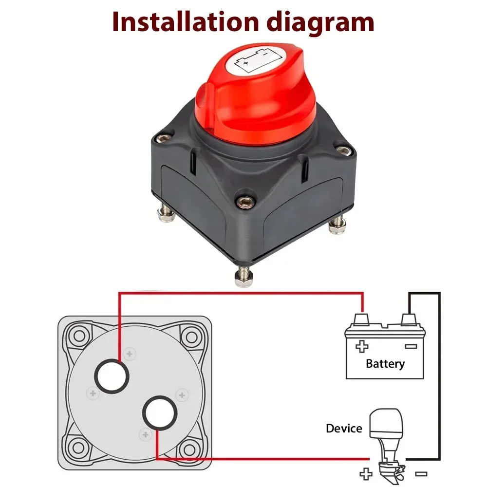 Car Battery Disconnect Switch 275A 2 Position On/Off 12V-48V Power Isolator Cut Off Shut Off for Auto Car RV Boat Truck Vehicle