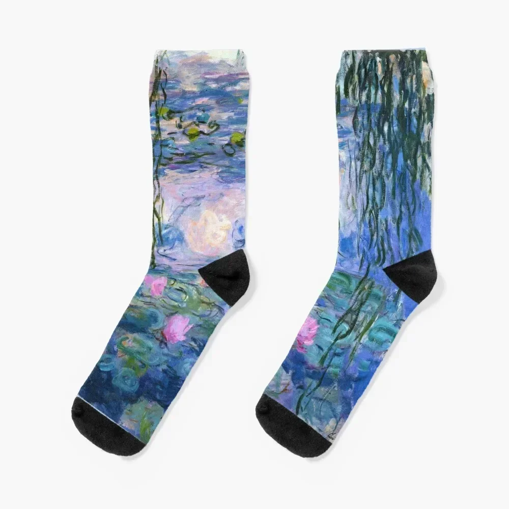 

Water Lilies Monet Socks Hiking boots Running Stockings man golf Male Socks Women's