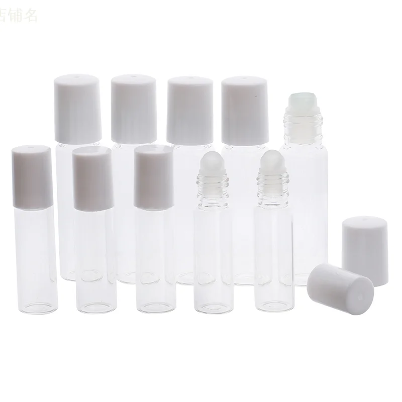 

1/5 5ml / 10ml glass roller bottle, empty clear glass tube, makeup essence bottle with roller ball