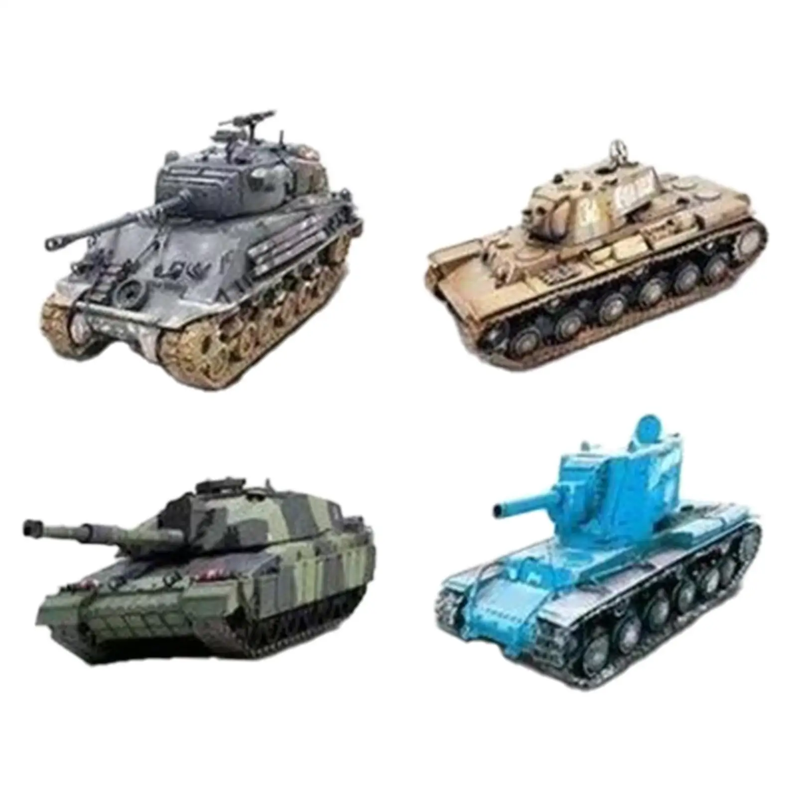 

4 Pieces DIY Tank 4D Miniature Tank Models Birthday Gift Educational Toy Desk Decor Collectible Armored Vehicle 4D Puzzles