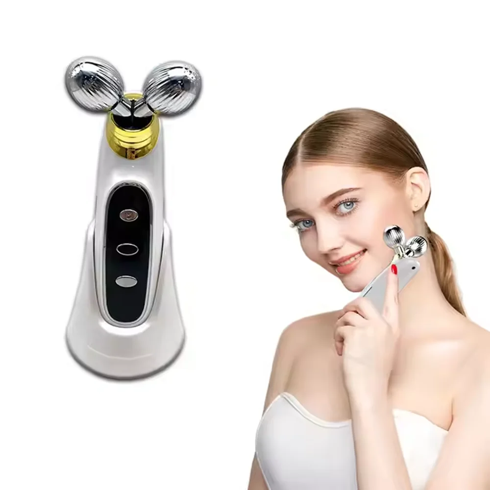 Face Skin Roller ไฟฟ้า Microcurrent Vibrating Facial Lift เครื่องนวดความงามอุปกรณ์