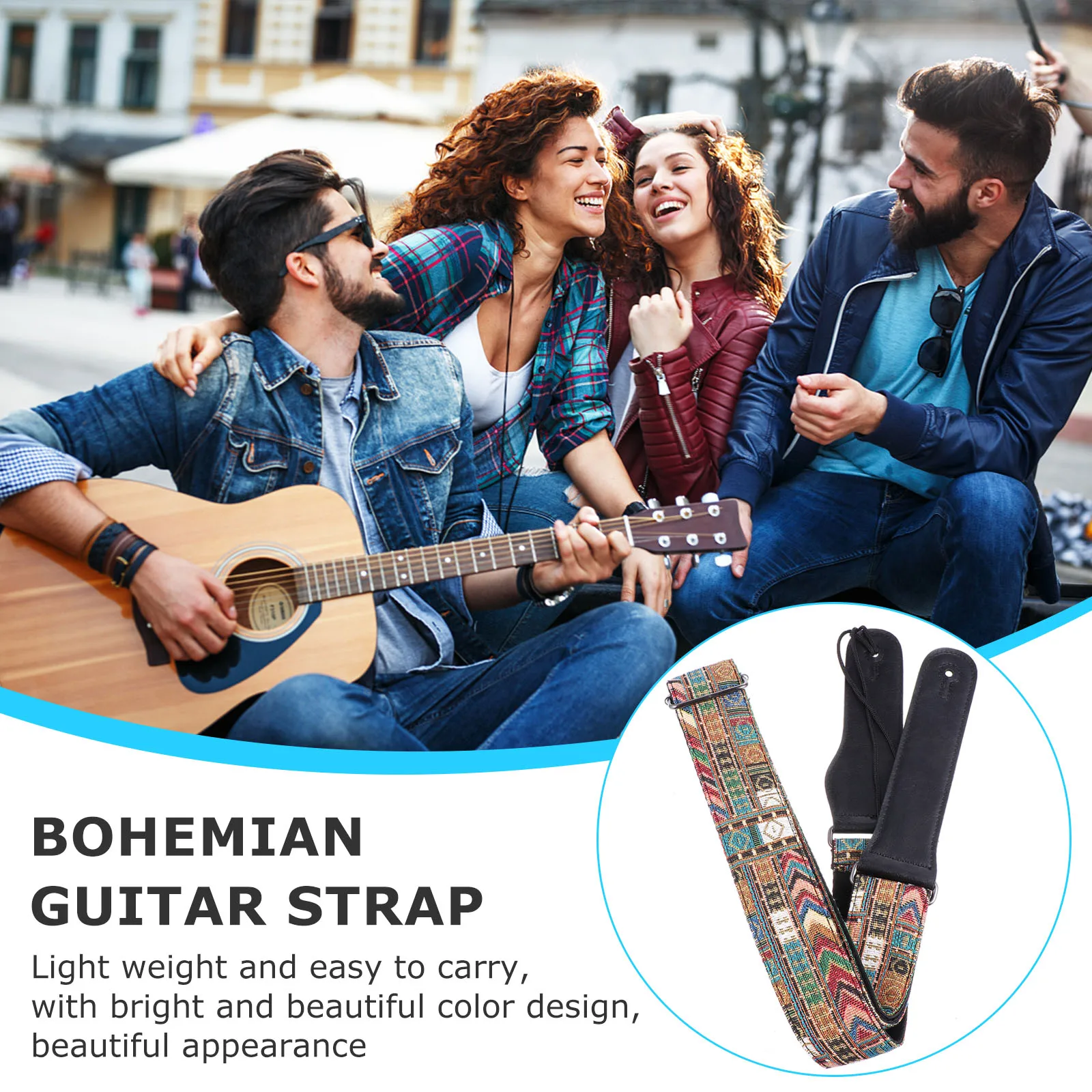 

Adjustable Strap Durable Environmentally Friendly Material Lightweight Bright Color Stylish Guitar Shoulder Strap Nylon Guitar