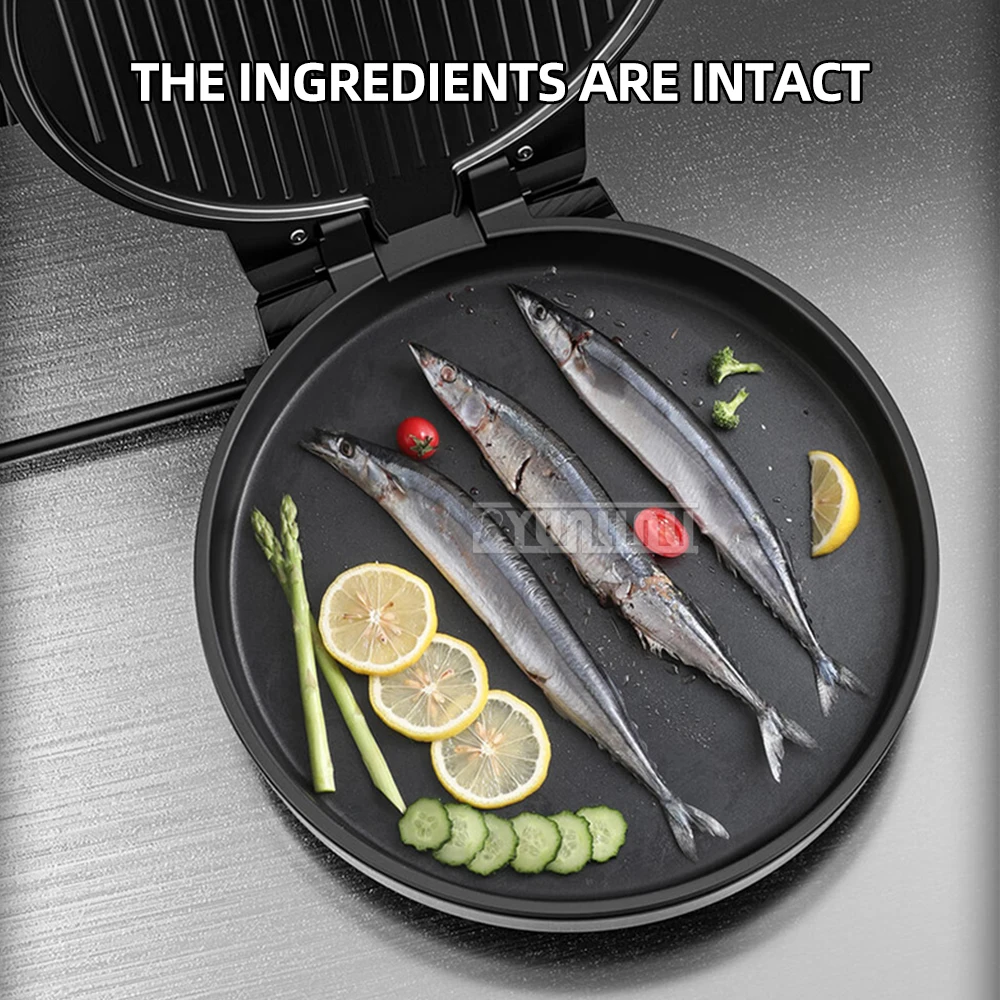 Doppelseitige Grill-Backform aus Edelstahl mit Temperaturregelung, Heizung, Pfannkuchenmaschine