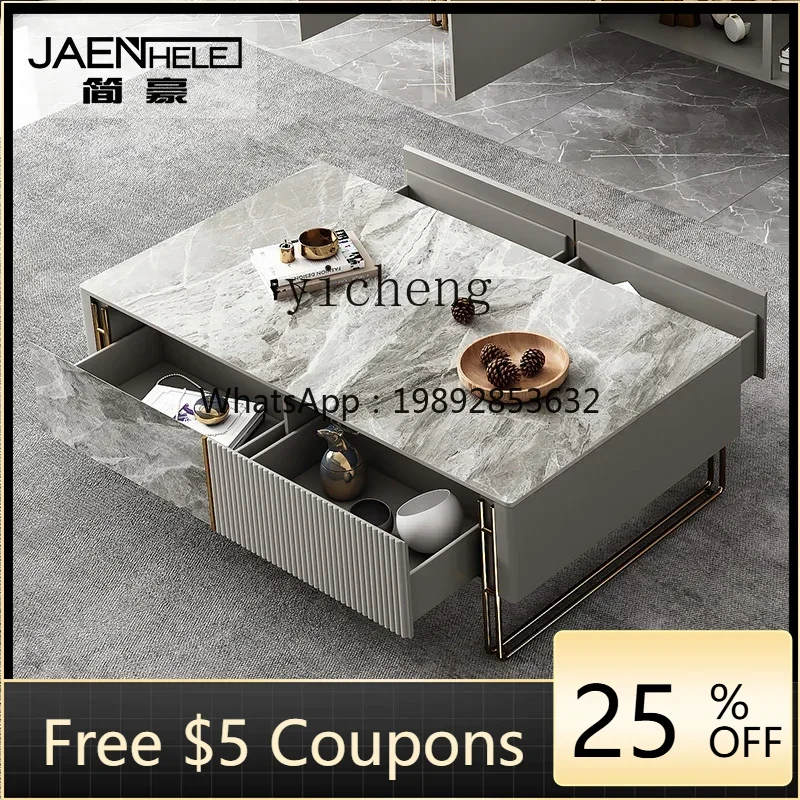 

Light Luxury Stone Plate Coffee Table Modern Minimalist Living Room Creative Tea Table Home