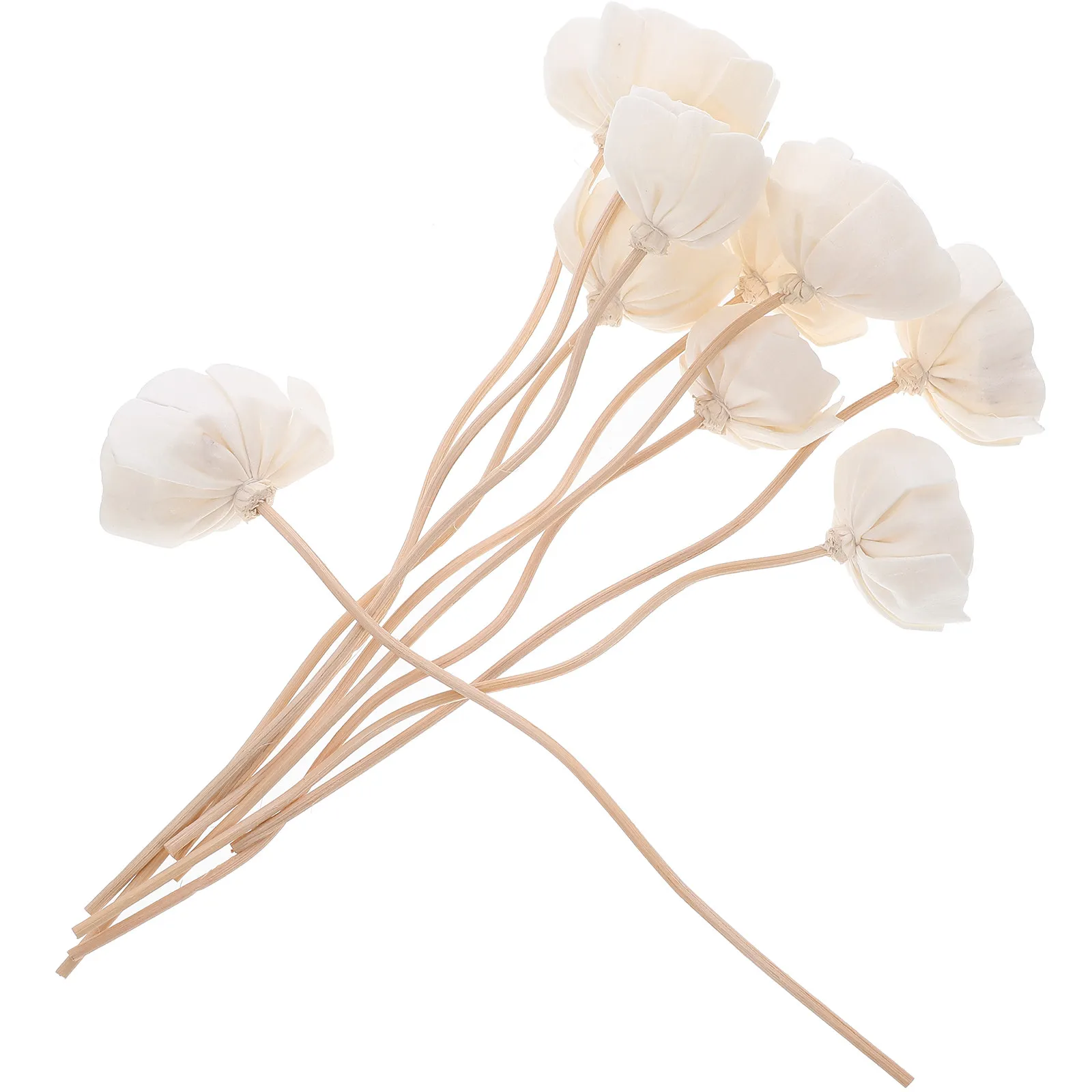 10Pcs Flower Aroma Diffuser Sticks Rattan Material Fast Absorbing Essential Oil Diffusers for Living Room Kitchen Office Home