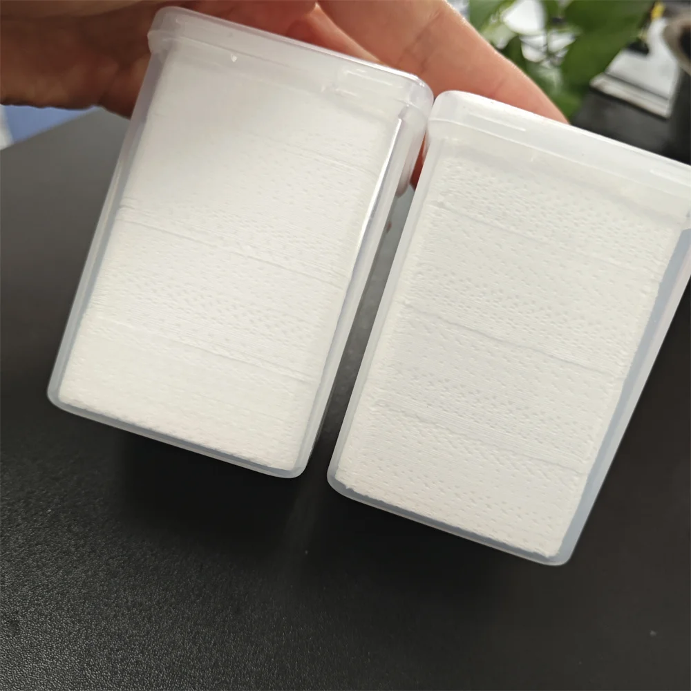 200 قطعة أبيض/وردي غير المنسوجة خالية من الوبر مناديل الأظافر 5 سنتيمتر إزالة تنظيف الوسادة سهلة لإزالة طلاء الأظافر مانيكير مسمار نظيفة الوسادة #5