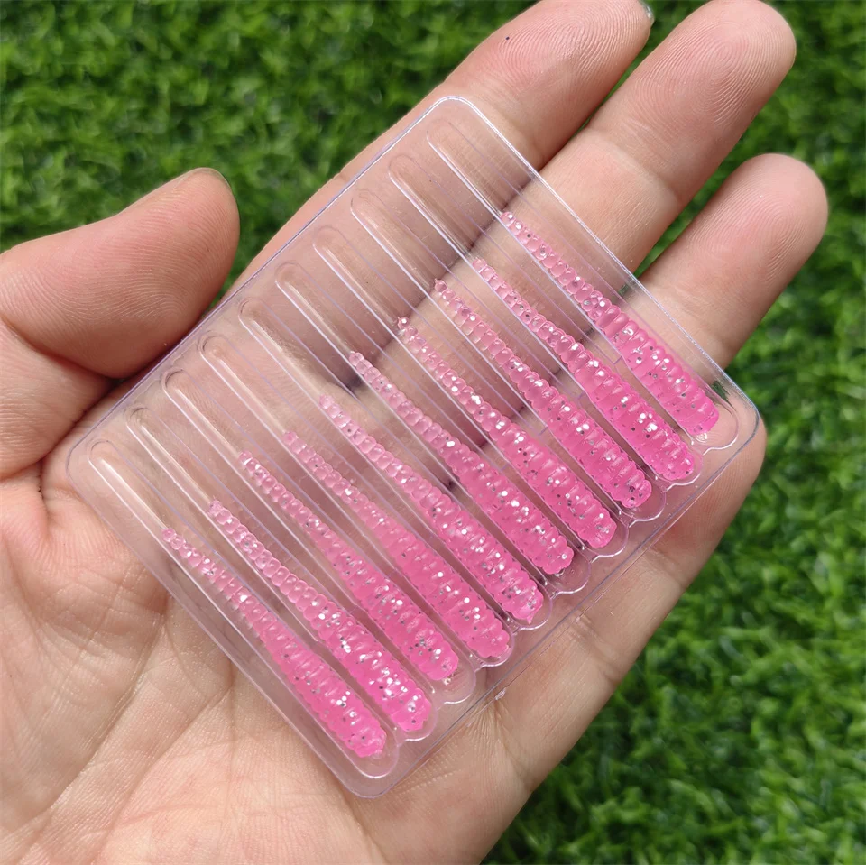 MUKUN Neuer Weichköder 10 Stück Silikonköder 35mm 0,3g Gerader Schwanz Pin Swimbait Wobbler Wurm für Bass Karpfen Rockfishing Angelzubehör – Detail 8